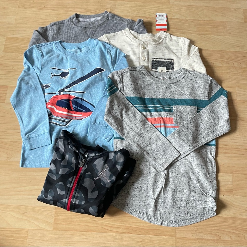 Boys 4-5T Long Sleeve + Jacket Bundle